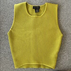 House of Harlow 1960 Olive Ribbed Crop Top Women’s Size S Lime Green stretch